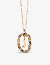 Pd Paola Initial J 18ct Yellow Gold-plated Sterling-silver And Semi-precious Stones Pendant Necklace In Gold