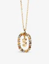 Pd Paola Initial S 18ct Yellow Gold-plated Sterling-silver And Semi-precious Stones Pendant Necklace In Gold