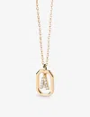 Pd Paola Womens Gold Letter A Mini 18ct Yellow-gold Plated Sterling-silver And Zirconia Pendant Neck In Gold