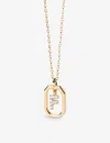 Pd Paola Womens Gold Letter F Mini 18ct Yellow-gold Plated Sterling-silver And Zirconia Pendant Neck In Gold