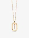 Pd Paola Womens Gold Letter I Mini 18ct Yellow-gold Plated Sterling-silver And Zirconia Pendant Neck In Gold