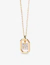 Pd Paola Womens Gold Letter M Mini 18ct Yellow-gold Plated Sterling-silver And Zirconia Pendant Neck In Gold