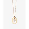 Pd Paola Womens Gold Letter P Mini 18ct Yellow-gold Plated Sterling-silver And Zirconia Pendant Neck In Gold