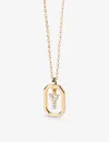 Pd Paola Womens Gold Letter Y Mini 18ct Yellow-gold Plated Sterling-silver And Zirconia Pendant Neck In Gold