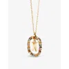 Pd Paola Initial X 18ct Yellow Gold-plated Sterling-silver And Semi-precious Stones Pendant Necklace In Gold