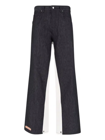 Pdf Black Color-block Wide-leg Denim Jeans