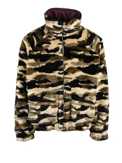 Pdf Brown/black Reversible Camouflage Zip Coat In Multi