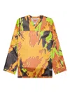 Pdf Camouflage-print Long-sleeve T-shirt In Orange