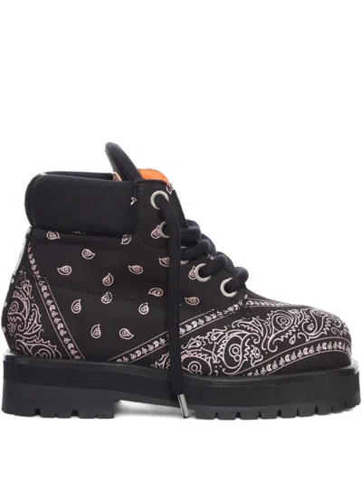Pdf Channel Strada Low Bandana Printed Suede Boots In Black