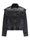 Pdf Channel Denim Cape Jacket With Bandana Effect In Black