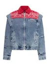 Pdf Channel Denim Cape Jacket With Bandana Effect In Blue
