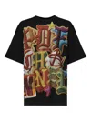 Pdf Channel Embroidered-lettering Print T-shirt In Black