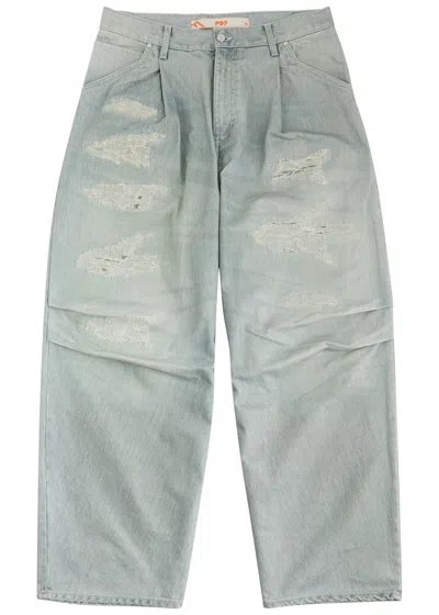 Pdf Channel Fat Angelo Distressed Wide-leg Jeans In Blue