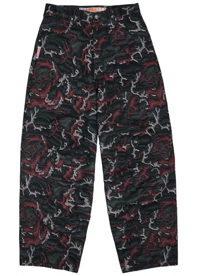 Pdf Channel Leggenda Patterned Barrel-leg Cotton Trousers In Blue