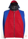 Pdf Channel Low Ride Hooded Colour-block Jacket In Red