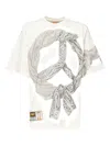 Pdf Channel Peace-print Cotton T-shirt In White