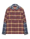 Pdf Channel Button-fastening Plaid Hoodie In Animal Print