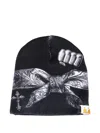Pdf Channel Tied-bandana Printed Beanie In Black