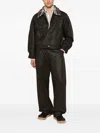 Pdf Check-collar Logo-embossed Jacket In Brown