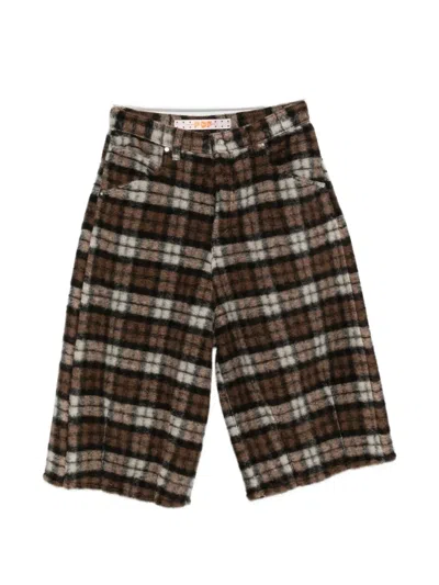 Pdf Check-pattern Wide-leg Trousers In Multi