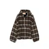 Pdf Check-pattern Zip-up Hoodie In Brown/neutrals