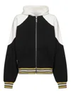 Pdf Colour-block Zip-up Hoodie In Black