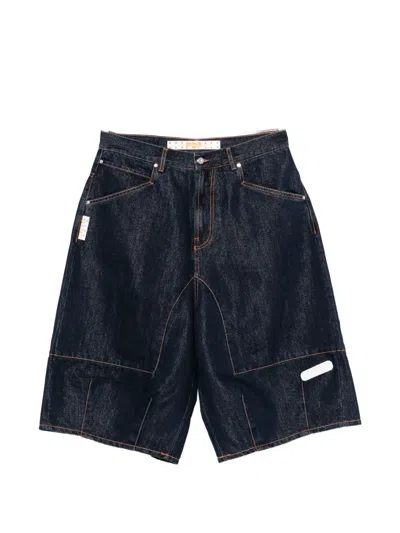 Pdf Contrast-stitch Denim Shorts In Blue