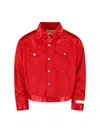 Pdf Cropped Satin Jacket With Button Closure In Red