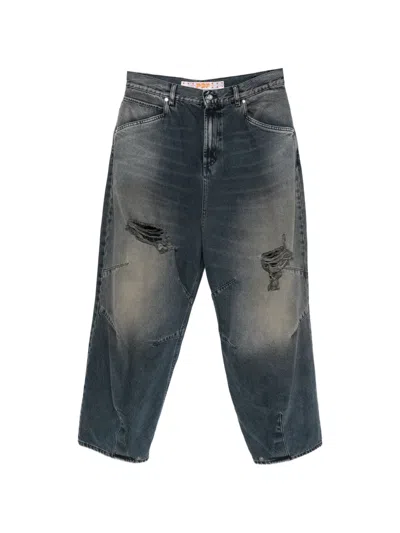 Pdf Distressed Panelled Jeans In Blue