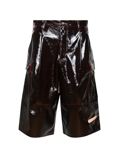 Pdf Glossy-finish Cargo Shorts In Black