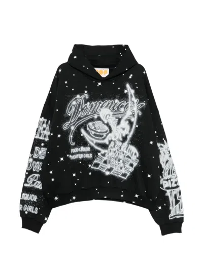 Pdf Graphic-print Cotton Hoodie In Black