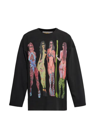 Pdf Graphic-print Long-sleeve Sweatshirt In Black