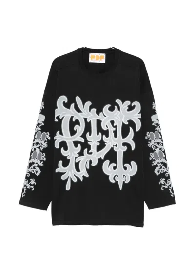 Pdf Graphic-print Long-sleeve T-shirt In Black