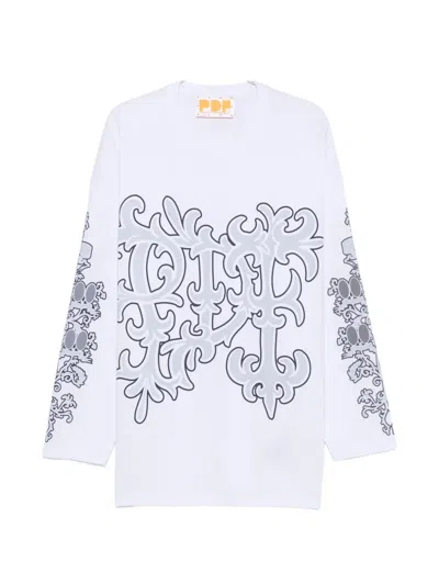 Pdf Graphic-print Long-sleeve T-shirt In White