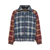 Pdf Check Patchwork-effect Federico Jacket In Blue