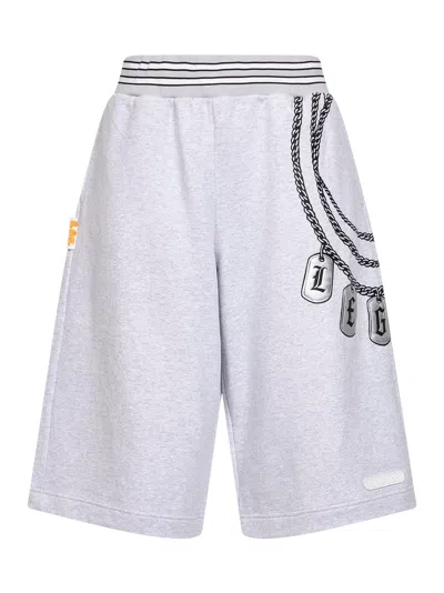 Pdf Grey Printed Cotton Jersey Slouch Bermuda Shorts In Gray