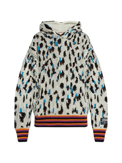 Pdf Intarsia-knit Striped-trim Hoodie In Multi