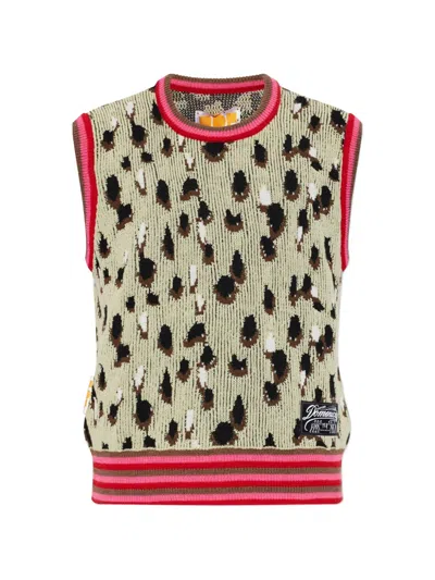 Pdf Leopard-patterned Knitted Vest In Multi