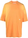 Pdf Logo-embroidered Cotton T-shirt In Orange
