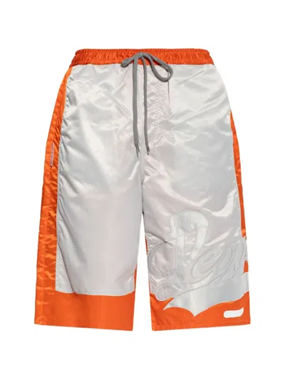 Pdf Logo-embroidered Colour-block Shorts In Orange