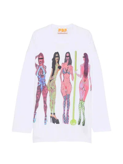 Pdf Long-sleeve Graphic Print T-shirt In White