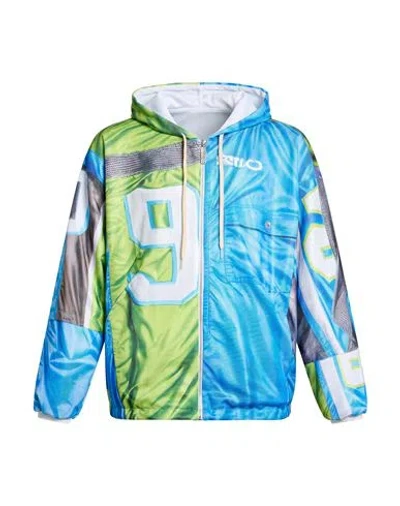 Pdf Man Jacket Azure Size S Polyester, Elastane In Animal Print