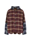 Pdf Patchwork-effect Check Raf Hooded Jacket In Multi