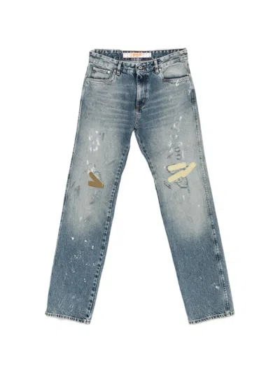 Pdf Nico Distressed Paint-splatter Jeans In Blue