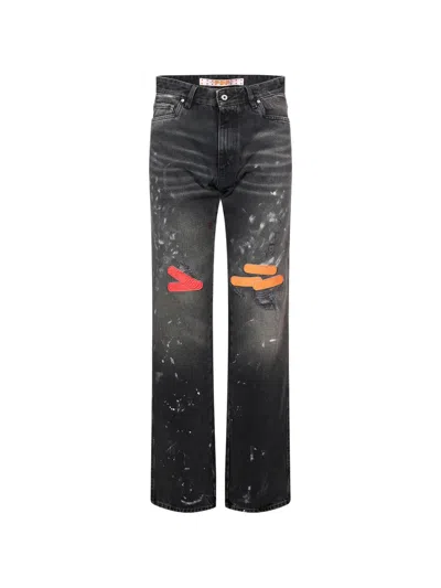 Pdf Nico Distressed Paint-splatter Jeans In Gray