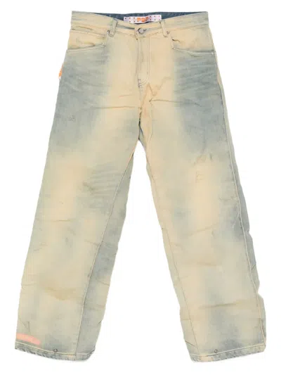 Pdf Panelled Faded Jeans In Blue