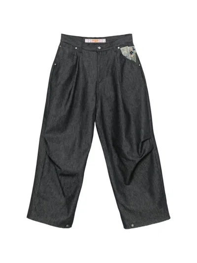 Pdf Pleated Wide-leg Jeans In Black