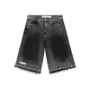 Pdf Pleated-panel Denim Shorts In Black