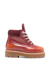 Pdf Burgundy Gradient-effect Leather Strada Ankle Boots In Brown