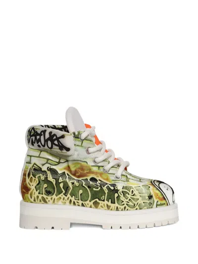 Pdf Strada Low Graffiti Graphic-print Boots In Multi